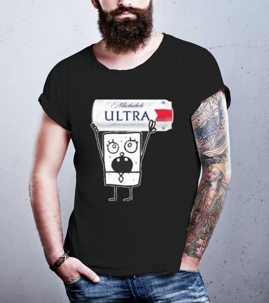 Doodlebob Michelob Ultra Holding Beer Can T-Shirt