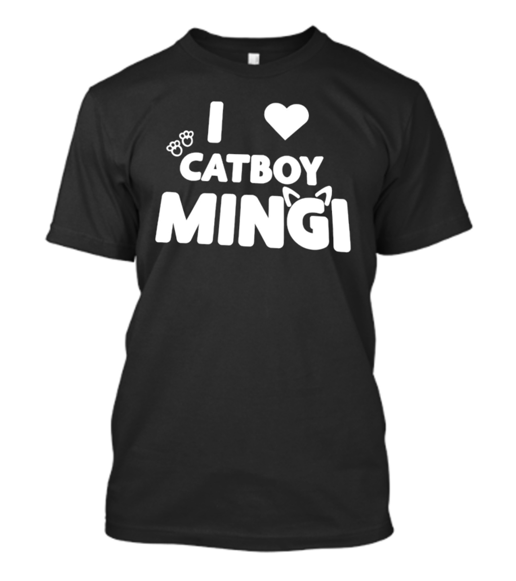 I Love Catboy Mingi Cat Ears And Paw Prints T-Shirt