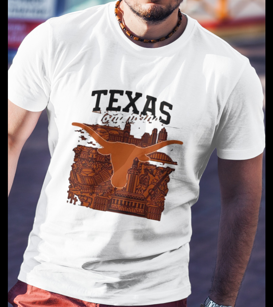 Texas Longhorns Burnt Orange City Skyline T-Shirt