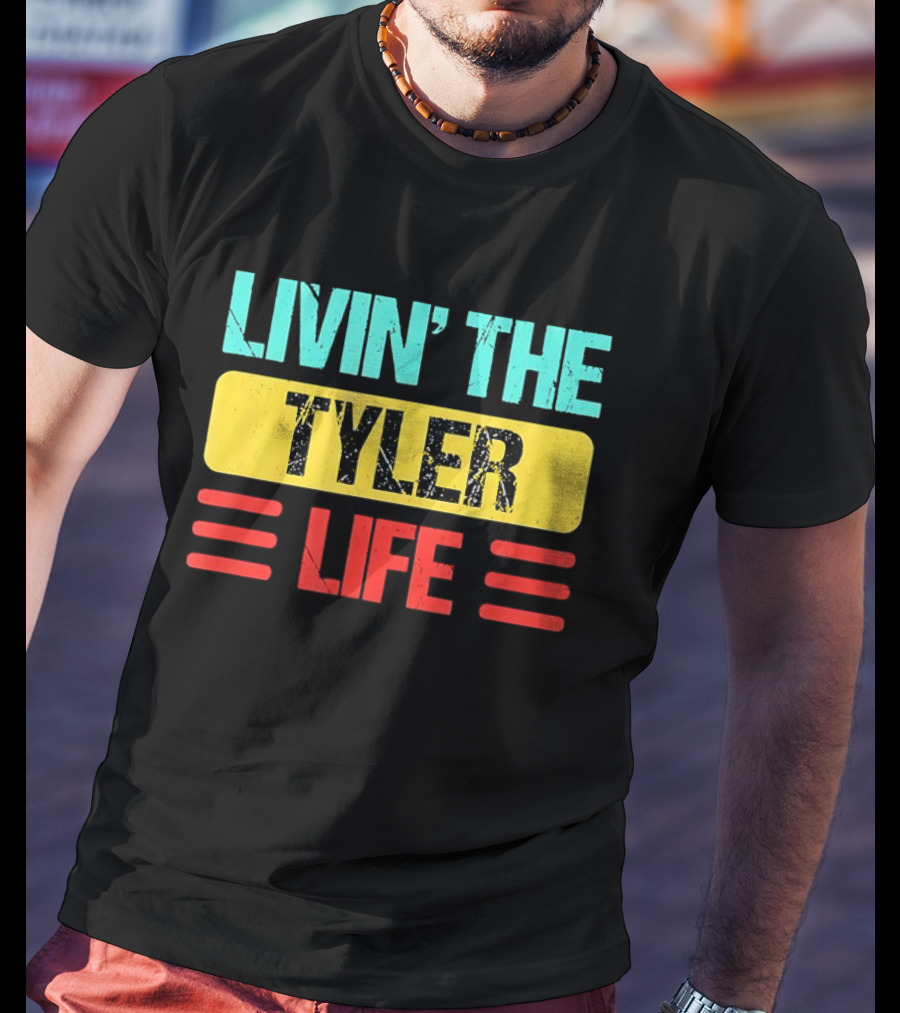 Livin The Tyler Life Retro Color Blocks T-Shirt