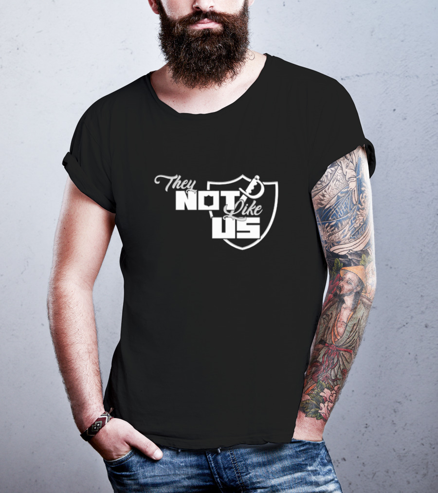 They Not Like Us Shield Logo Las Vegas Raiders T-Shirt