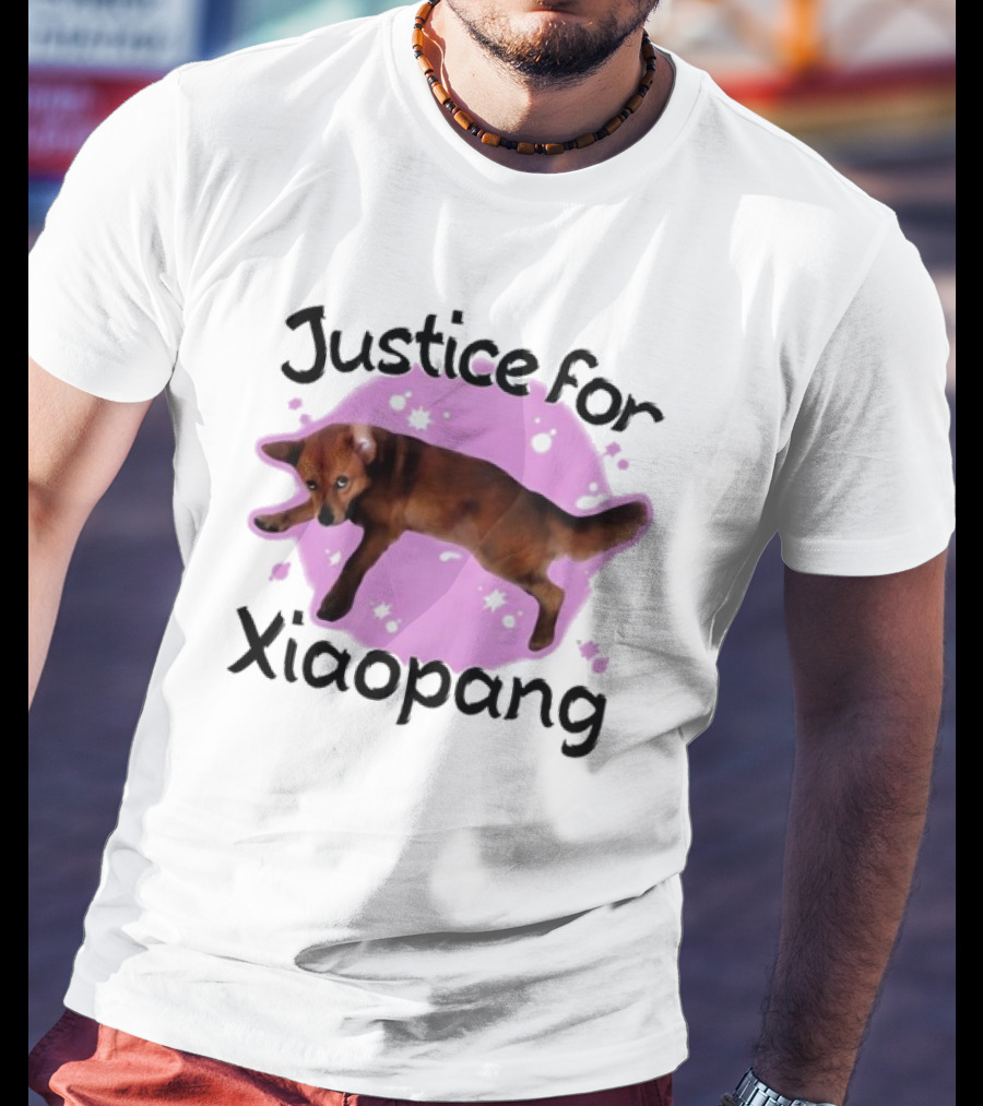 Justice For Xiaopang Cute Animal Pink Starry Circle T-Shirt