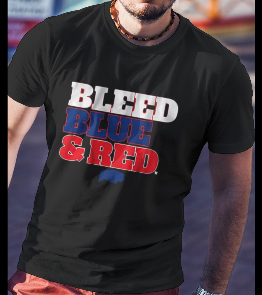 Buffalo Football Bleed Blue And Red Team Spirit T-Shirt