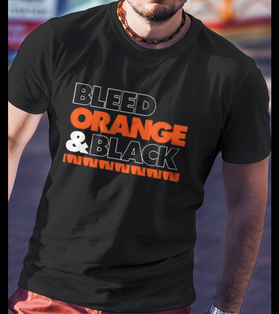 Bleed Orange And Black Team Spirit T-Shirt