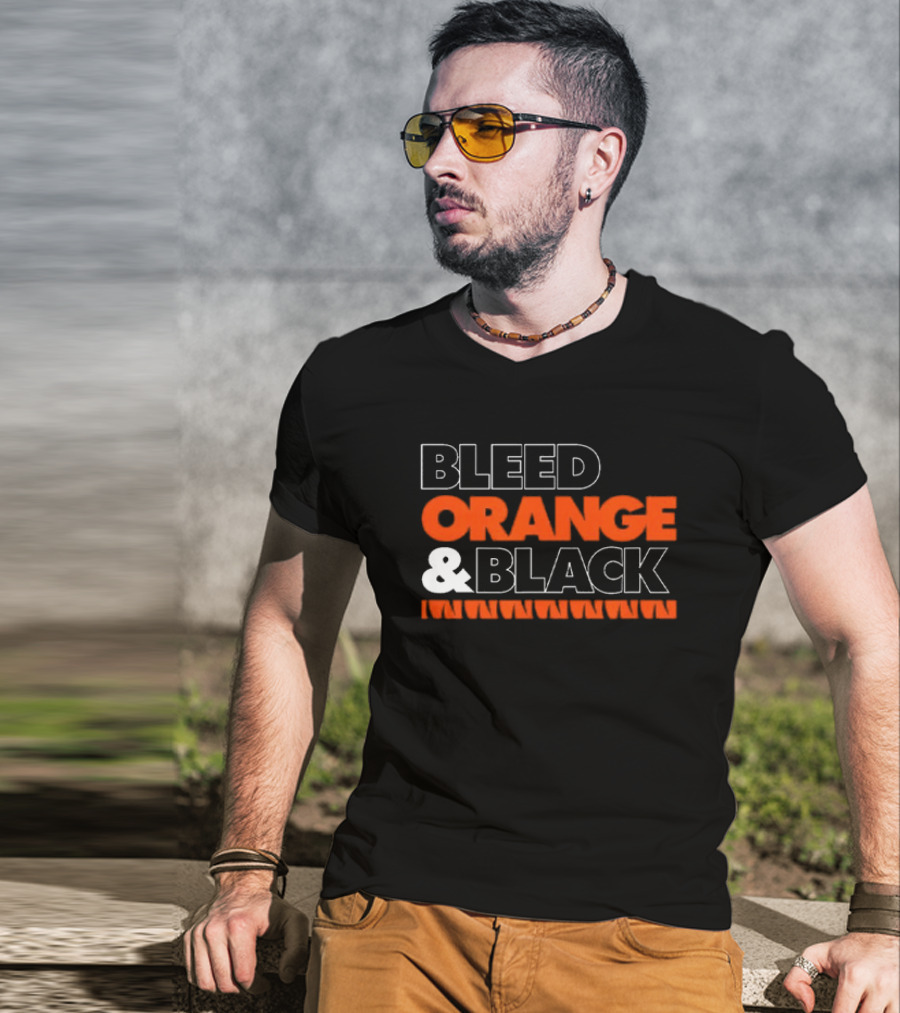 Bleed Orange And Black Team Spirit T-Shirt