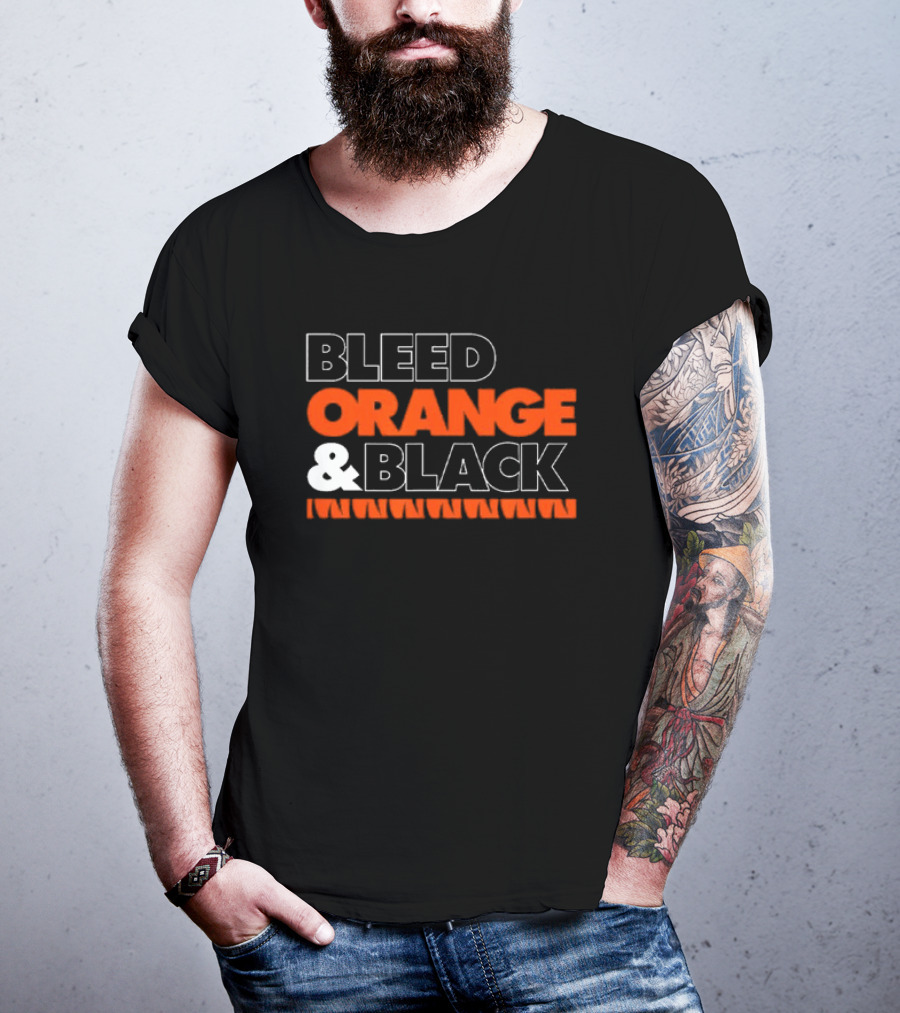 Bleed Orange And Black Team Spirit T-Shirt