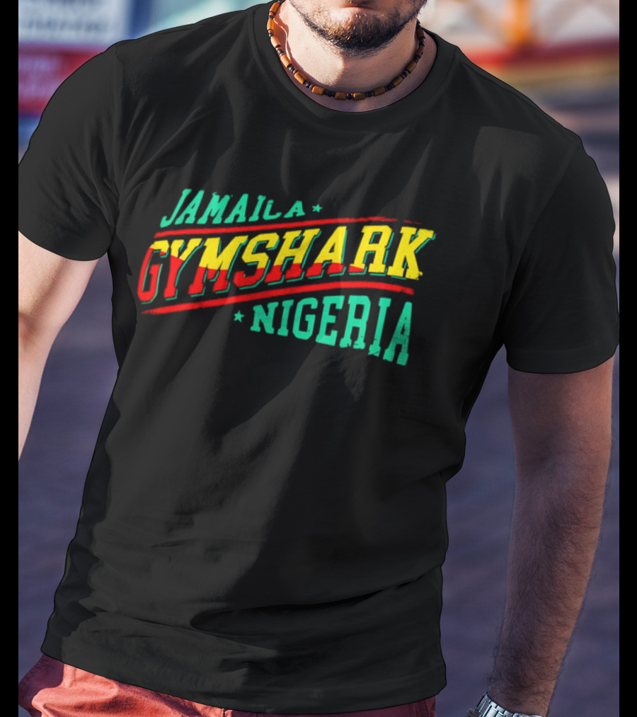 Jamaica Gymshark Nigeria Retro Styled Text T-Shirt