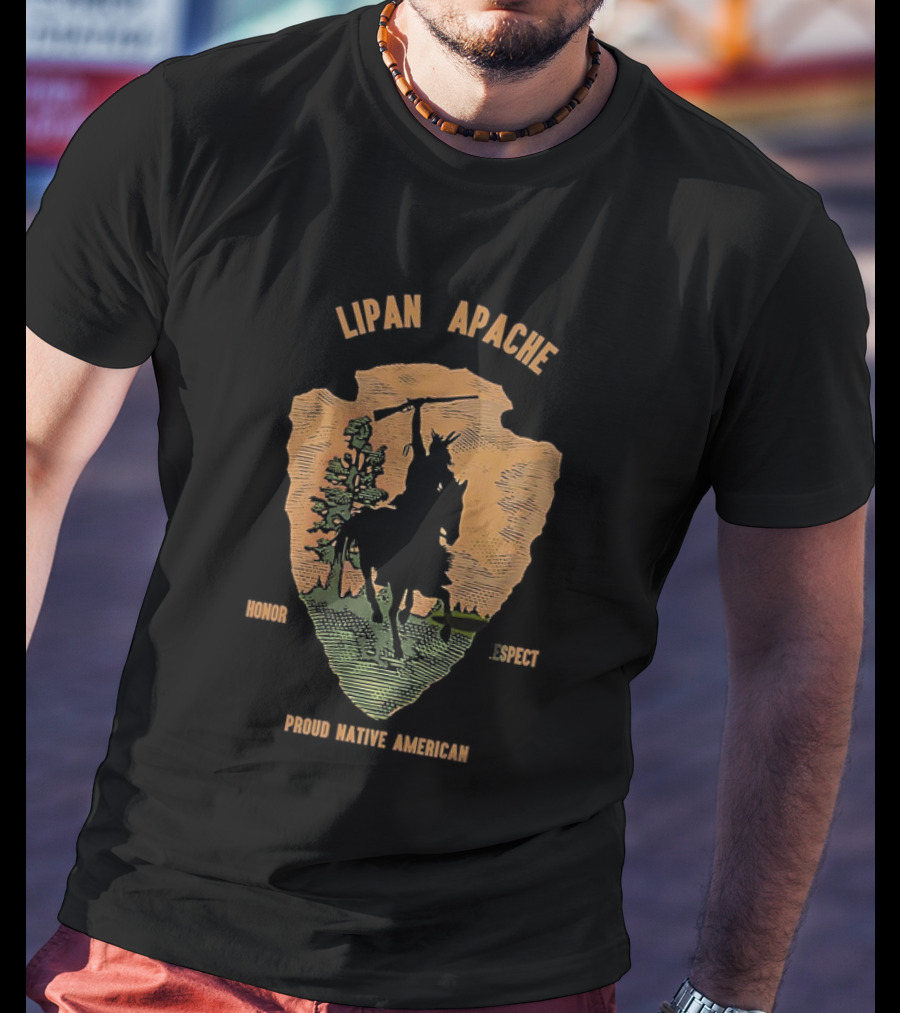 Lipan Apache Proud Native American Honor Respect Rider Badge T-Shirt