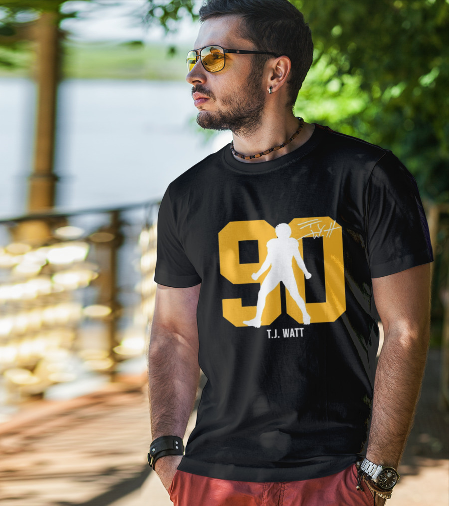 T.J. Watt 90 Silo Signature Number T-Shirt