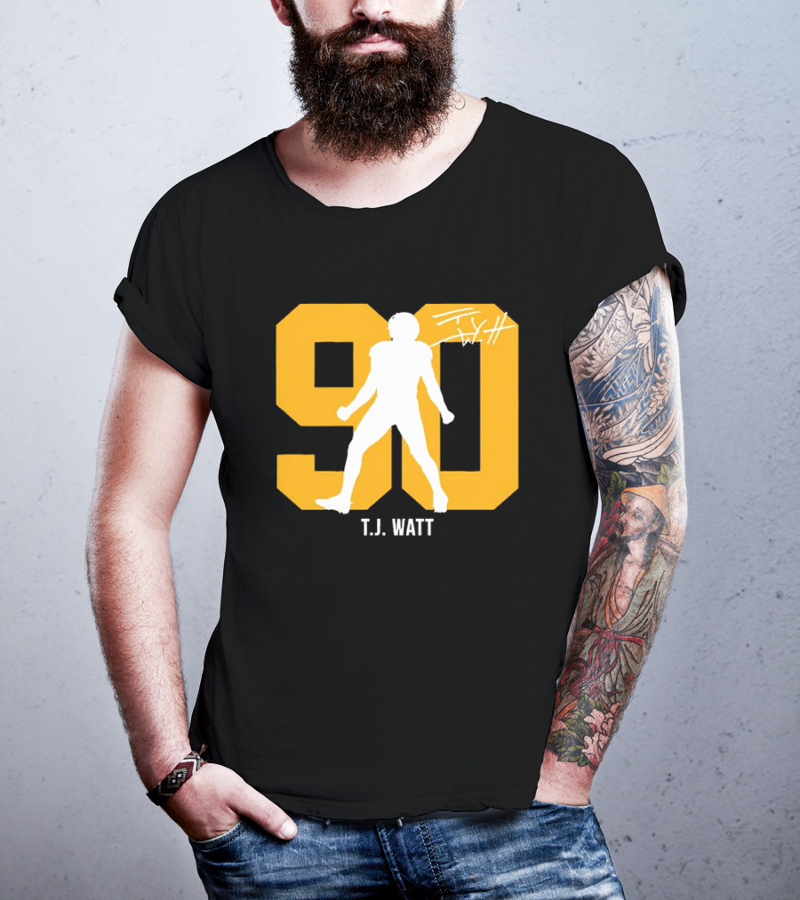T.J. Watt 90 Silo Signature Number T-Shirt