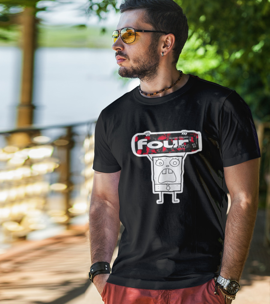 Doodlebob Holding Four Loko Black Cherry Can T-Shirt