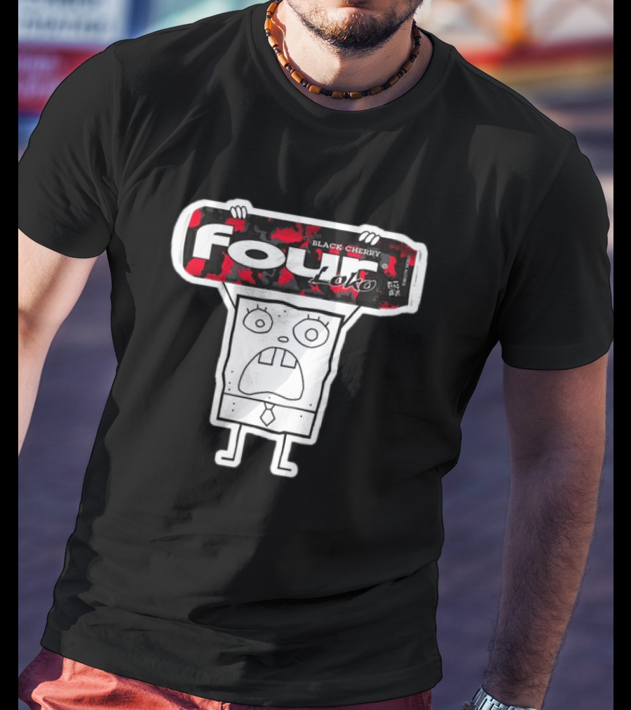 Doodlebob Holding Four Loko Black Cherry Can T-Shirt