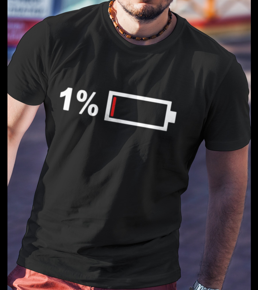 1% Battery Warning T-Shirt