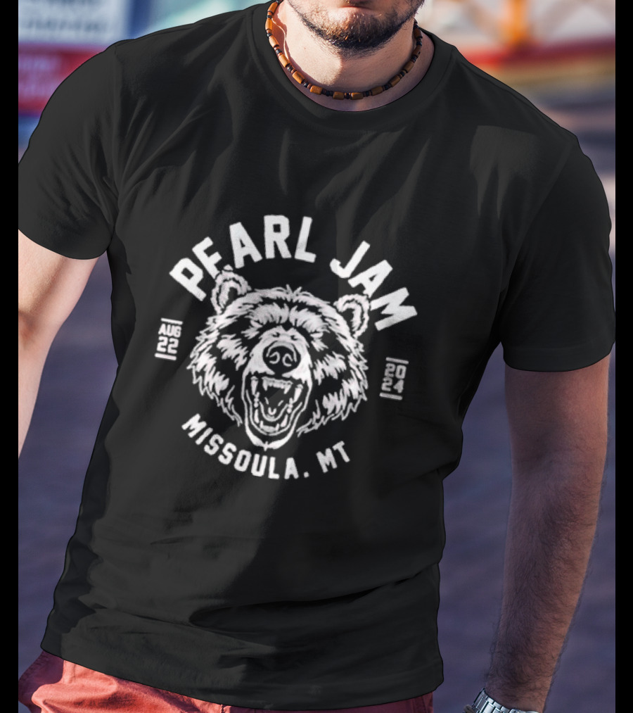Pearl Jam Grizzly Bear Head Missoula MT August 22 T-Shirt