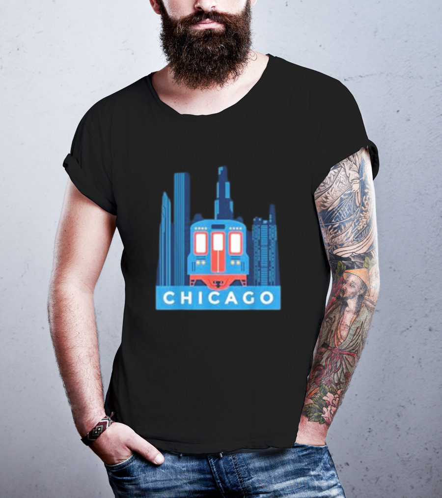 Chicago Skyline El Train T-Shirt