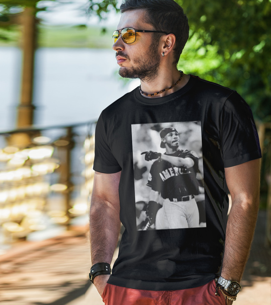 Mina Kimes Wearing Ken Griffey Jr. Baseball America Jersey T-Shirt