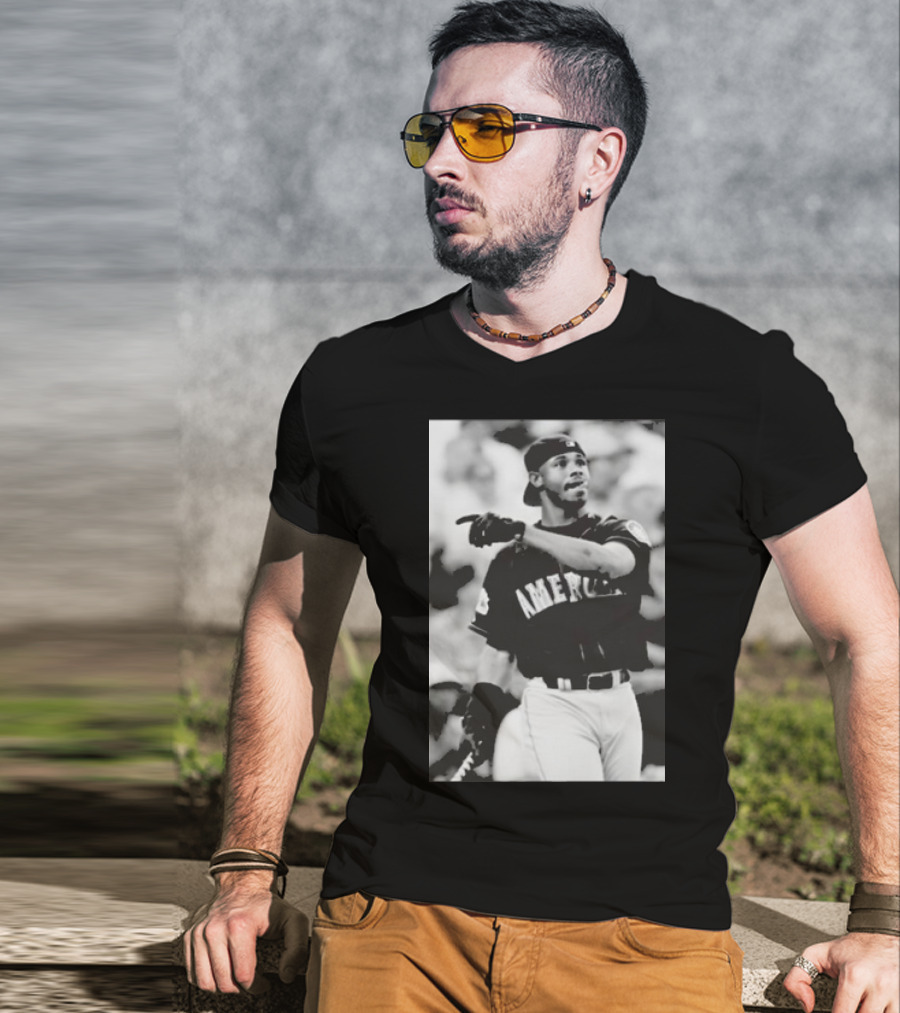 Mina Kimes Wearing Ken Griffey Jr. Baseball America Jersey T-Shirt