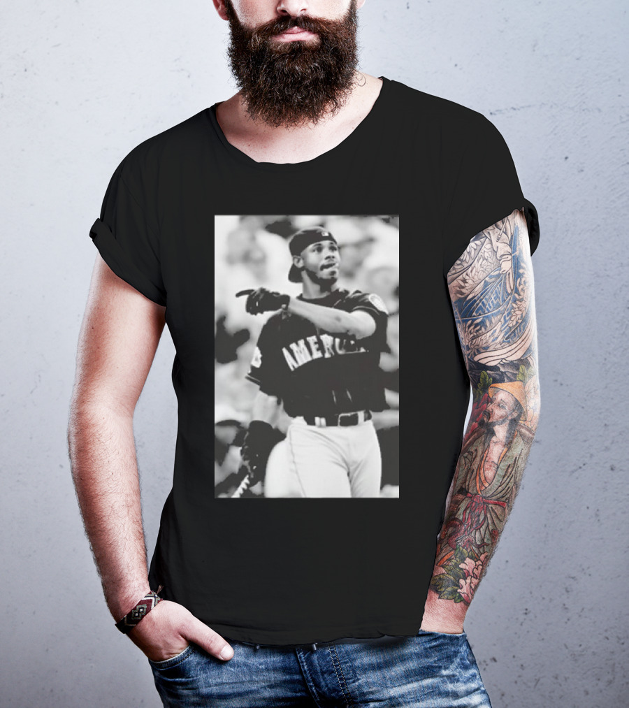 Mina Kimes Wearing Ken Griffey Jr. Baseball America Jersey T-Shirt