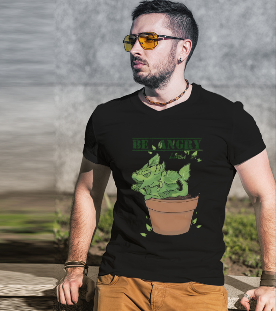 Mint Dragon Be Angry Like Minty In Pot With Leaves T-Shirt