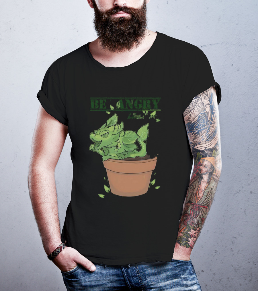 Mint Dragon Be Angry Like Minty In Pot With Leaves T-Shirt
