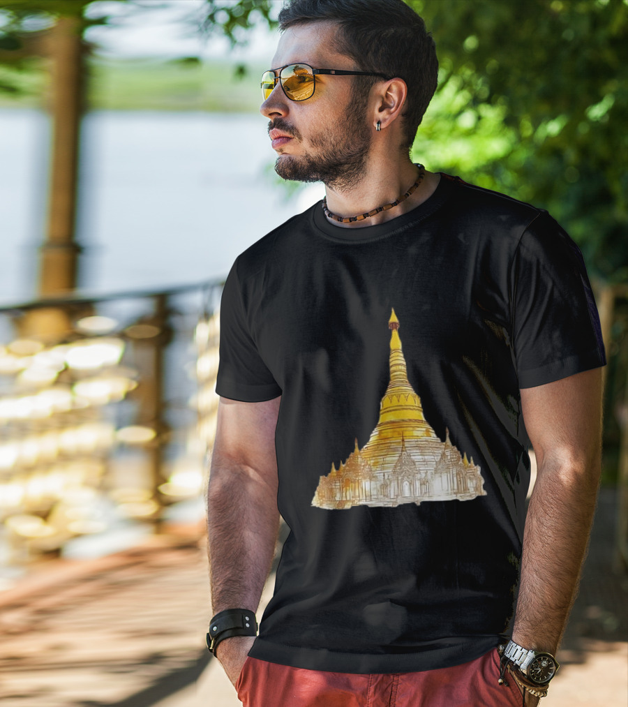 Neuschwanstein Castle Myanmar Pagoda T-Shirt