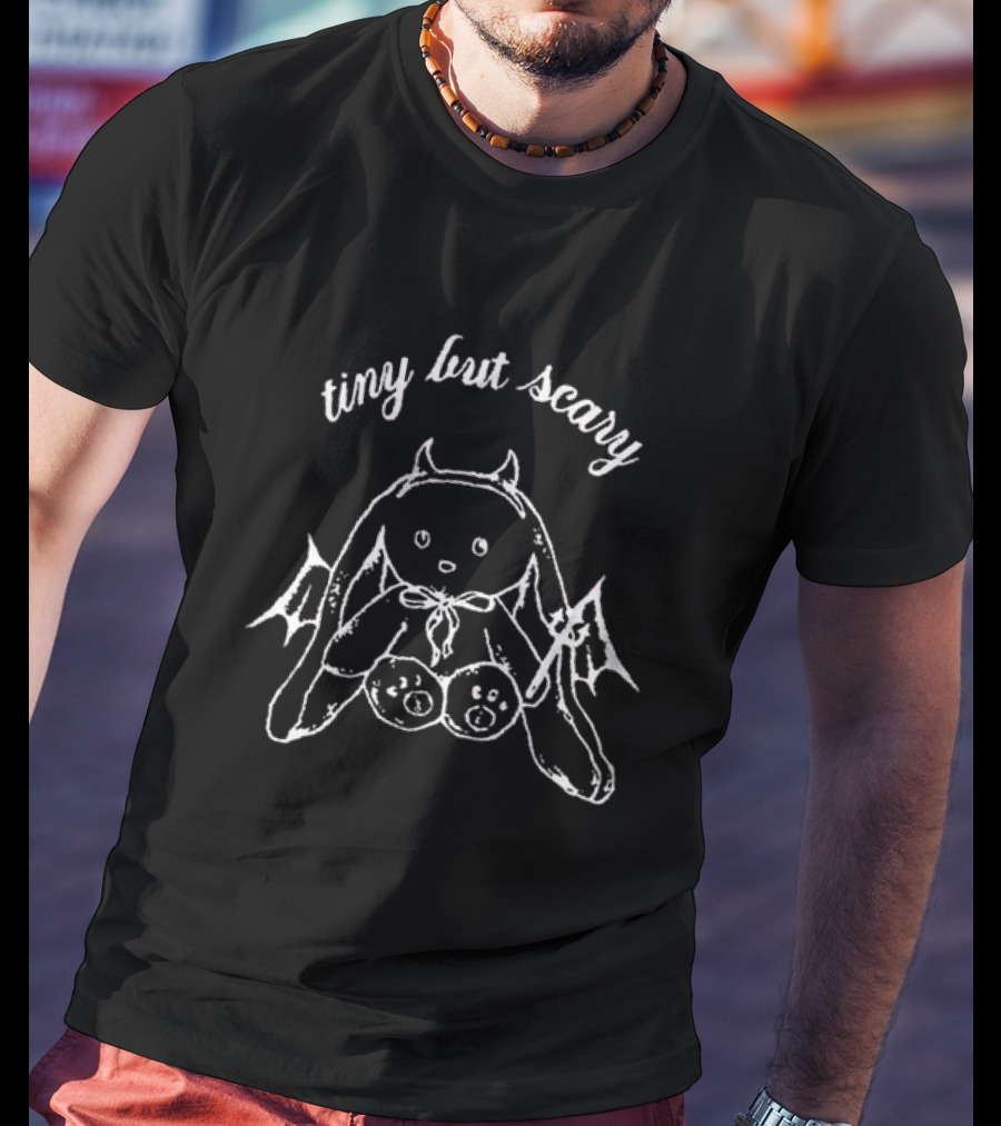 Tiny But Scary Bat-Winged Plush Bunny T-Shirt