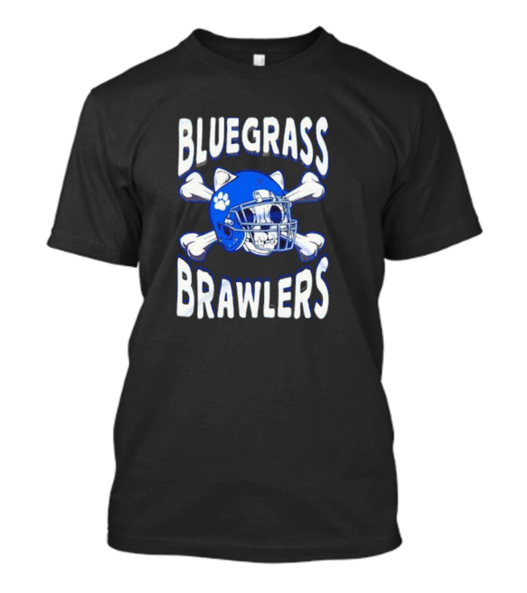 Bluegrass Brawlers Kentucky Wildcats Blue Skeleton Helmet With Bones T-Shirt