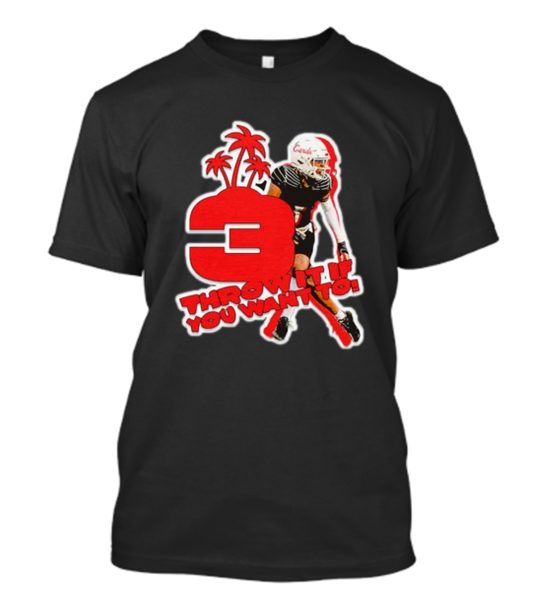 Quincy Riley Number 3 Football Throw It If You Want To Palm Trees T-Shirt