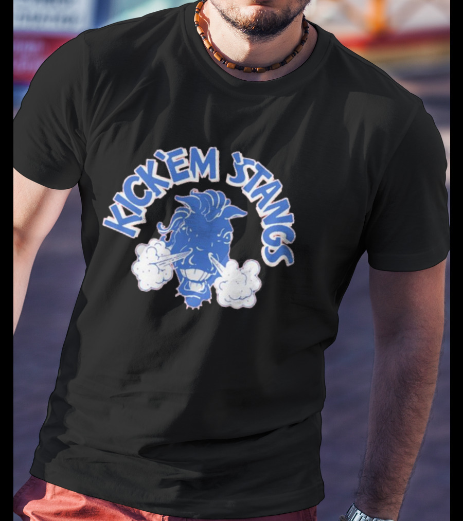 SMU Kick 'Em Stangs Angry Mustang T-Shirt