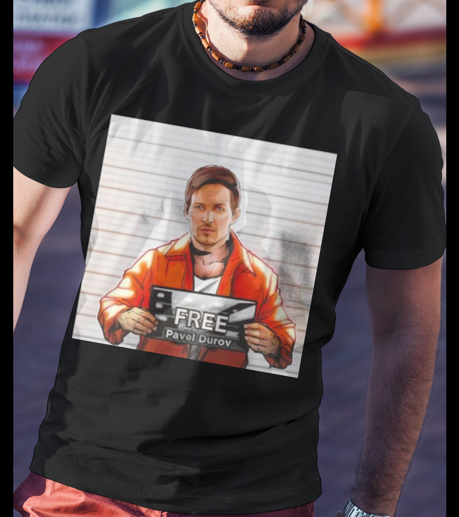 Free Pavel Durov Mugshot Cartoon T-Shirt