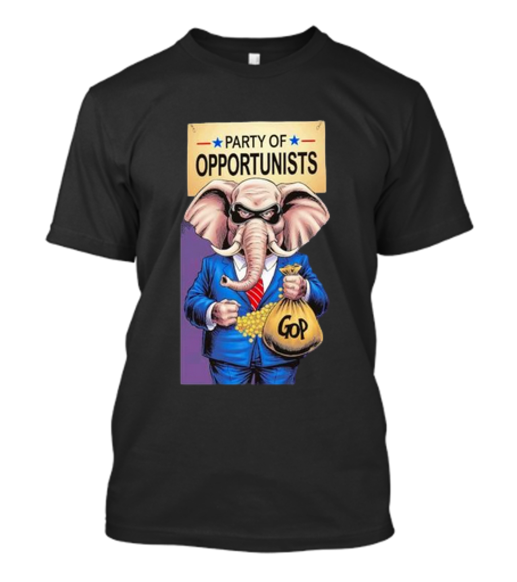 Party Of Opportunists GOP Elephant With Money Bag T-Shirt