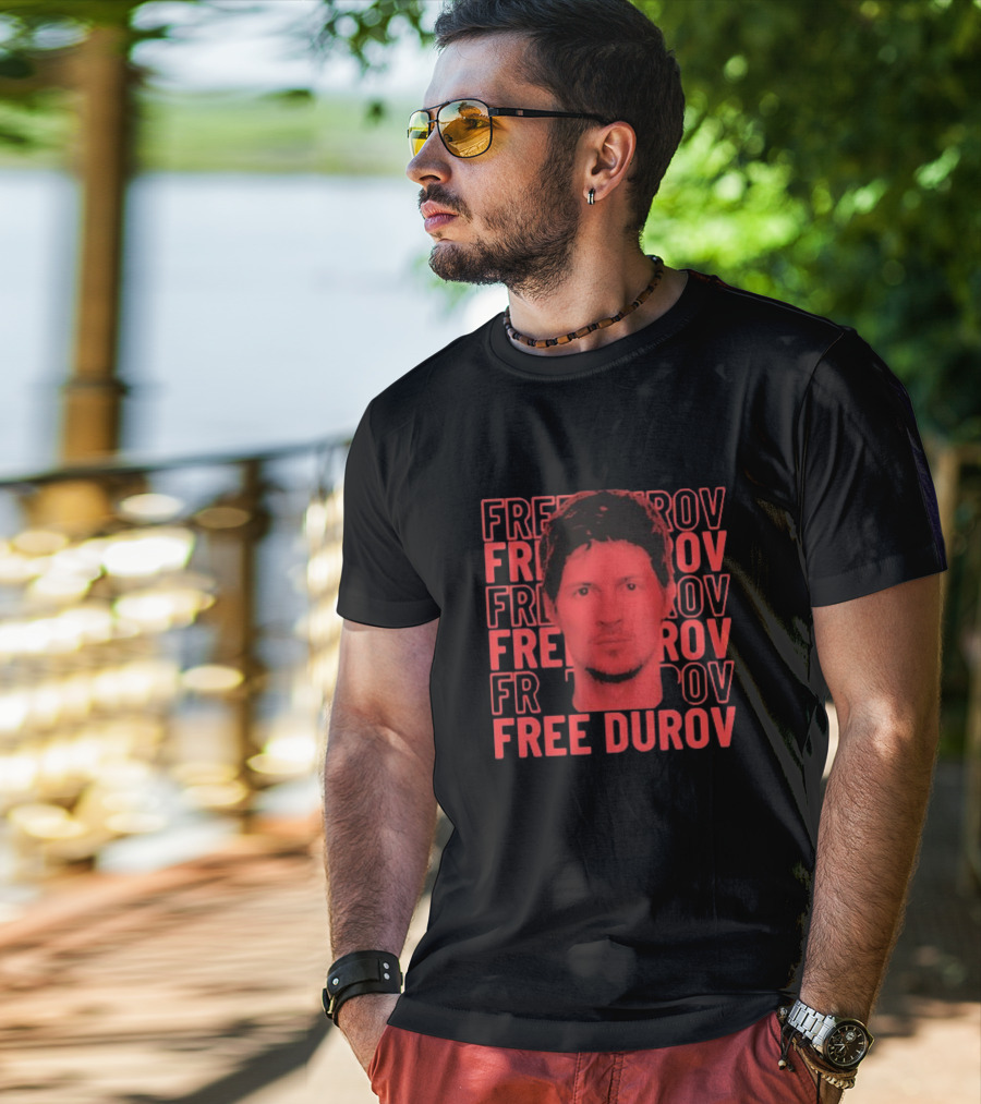 FREE DUROV Pavel Durov Stacked Repeat T-Shirt