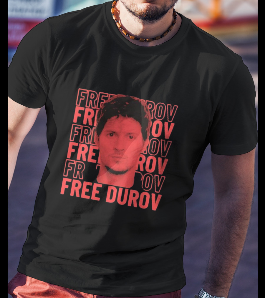 FREE DUROV Pavel Durov Stacked Repeat T-Shirt