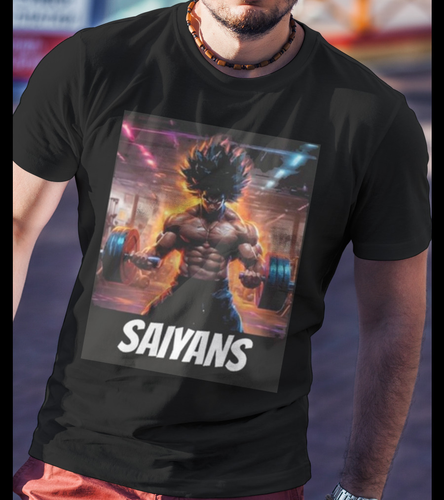 Saiyan Workout Gym Motivation Saiyans Strength Training Anime Fusion T-Shirt