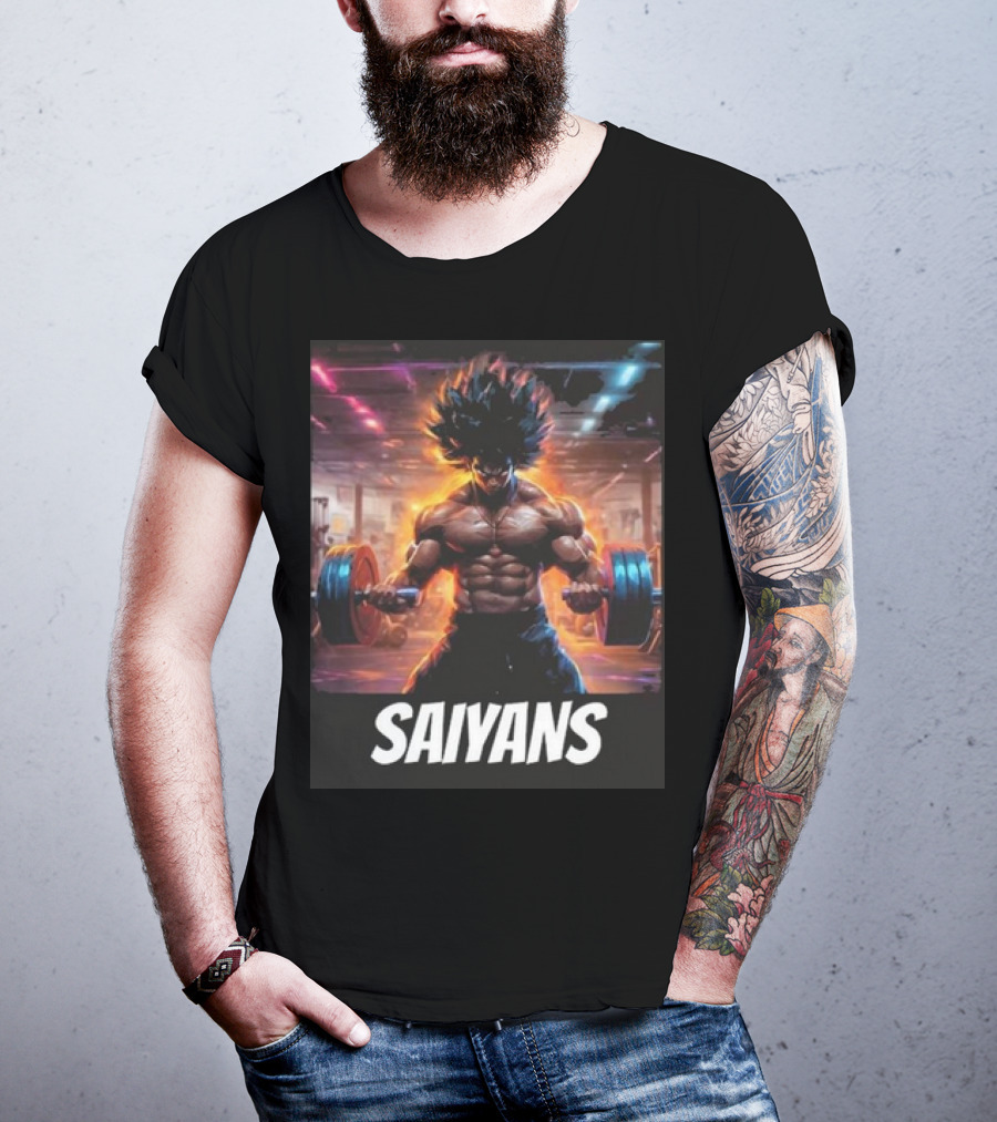 Saiyan Workout Gym Motivation Saiyans Strength Training Anime Fusion T-Shirt