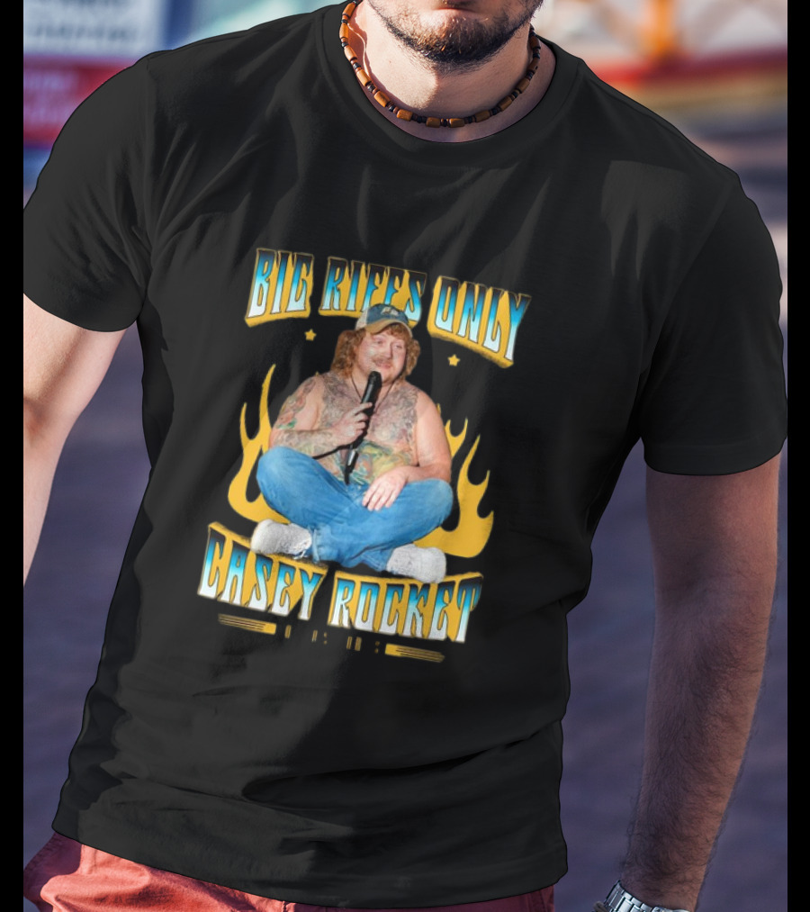 Big Riffs Only Casey Rocket Flame T-Shirt
