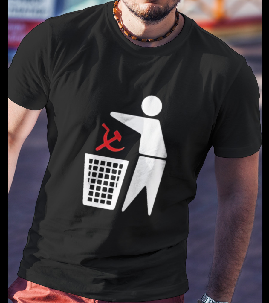 Communism Trash Can Hammer Sickle Disposal T-Shirt