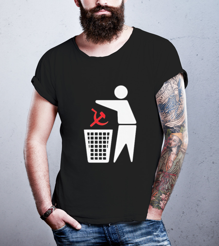 Communism Trash Can Hammer Sickle Disposal T-Shirt