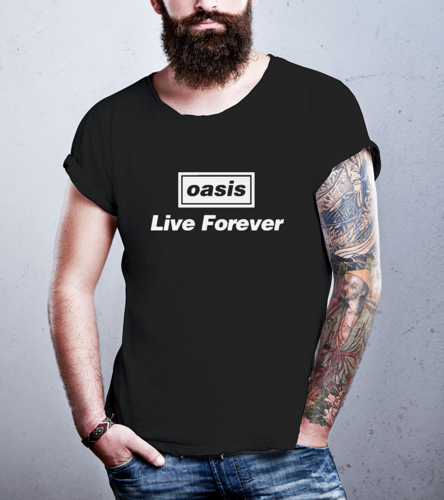 Oasis Live Forever Music Band T-Shirt