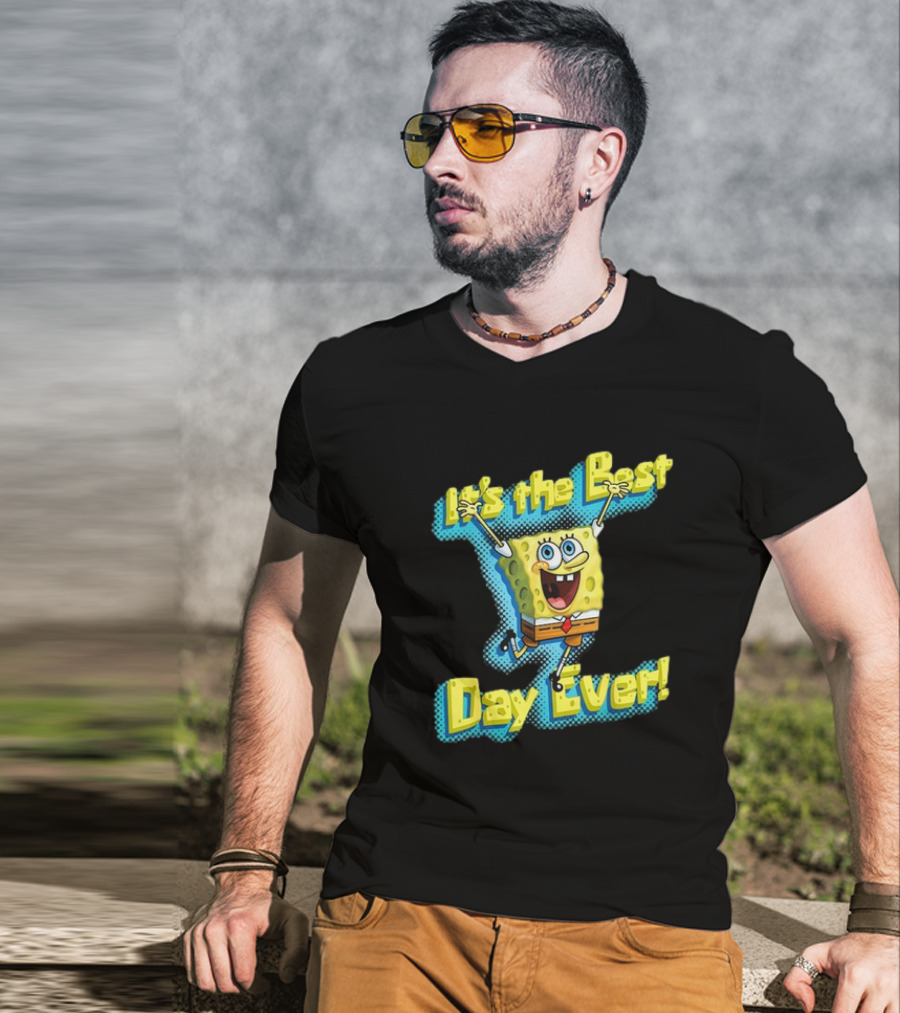 SpongeBob SquarePants It's The Best Day Ever Enthusiastic Pose T-Shirt