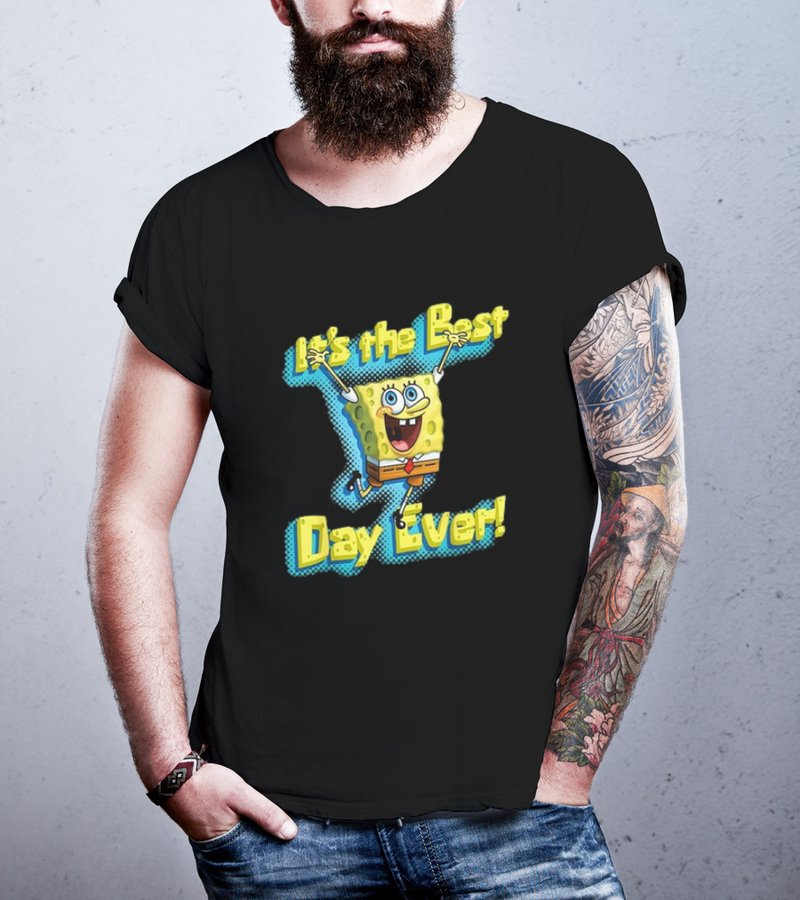 SpongeBob SquarePants It's The Best Day Ever Enthusiastic Pose T-Shirt