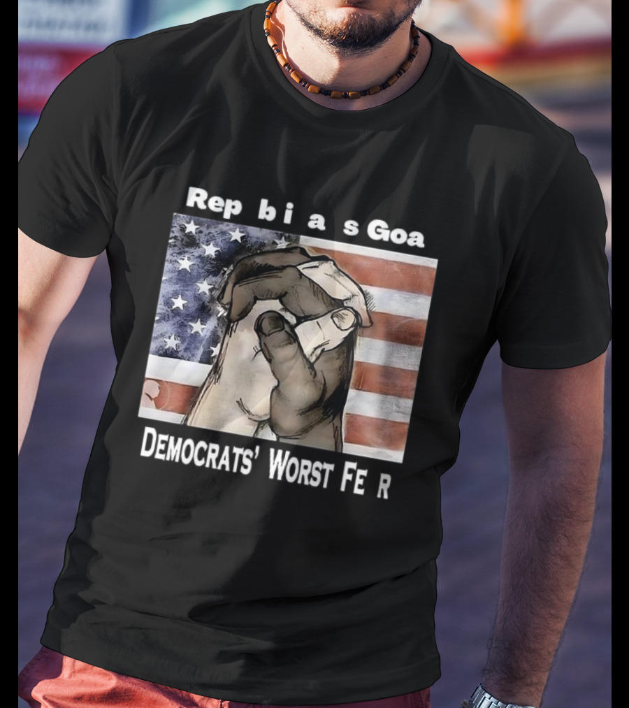 Republicans Goal Democrats' Worst Fear American Flag Handshake T-Shirt