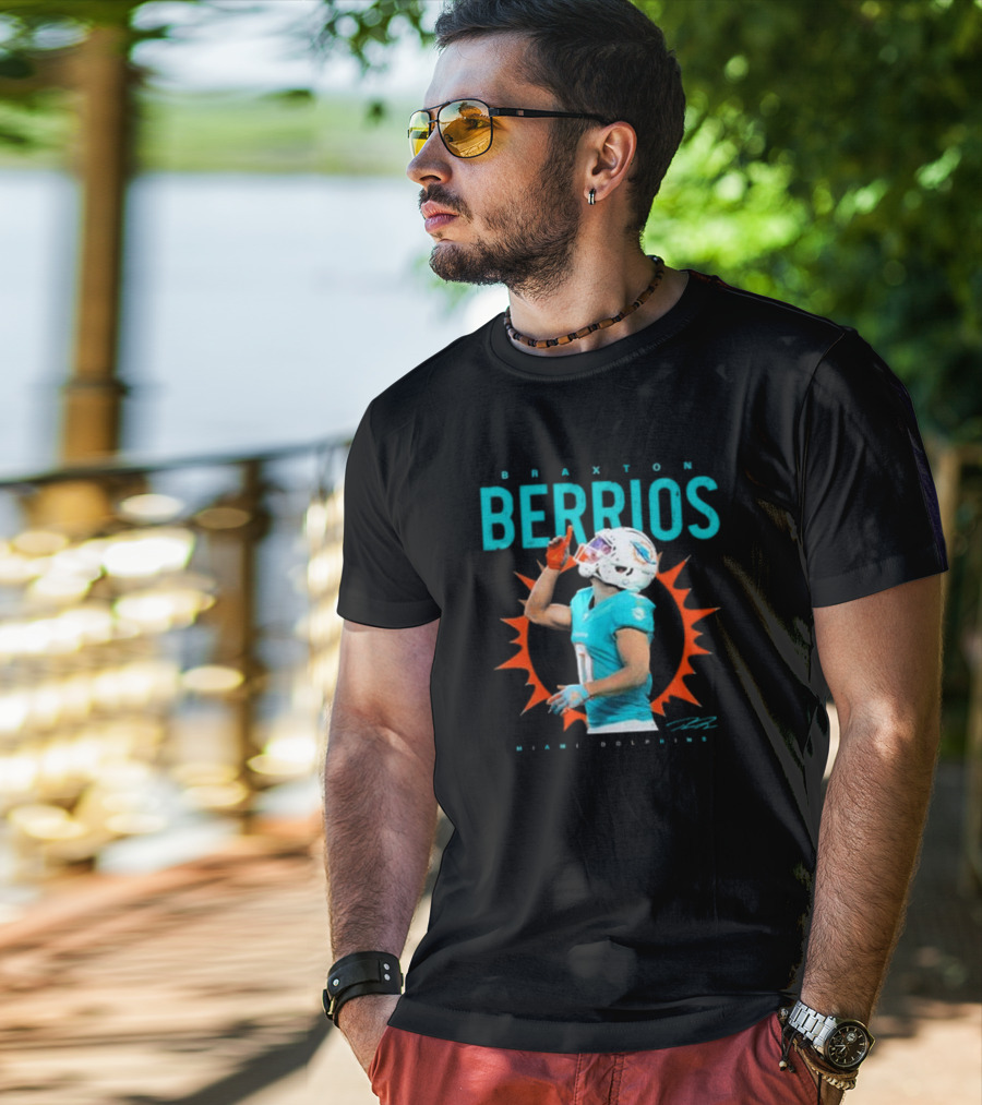 Braxton Berrios Miami Dolphins Signature Player Highlight T-Shirt