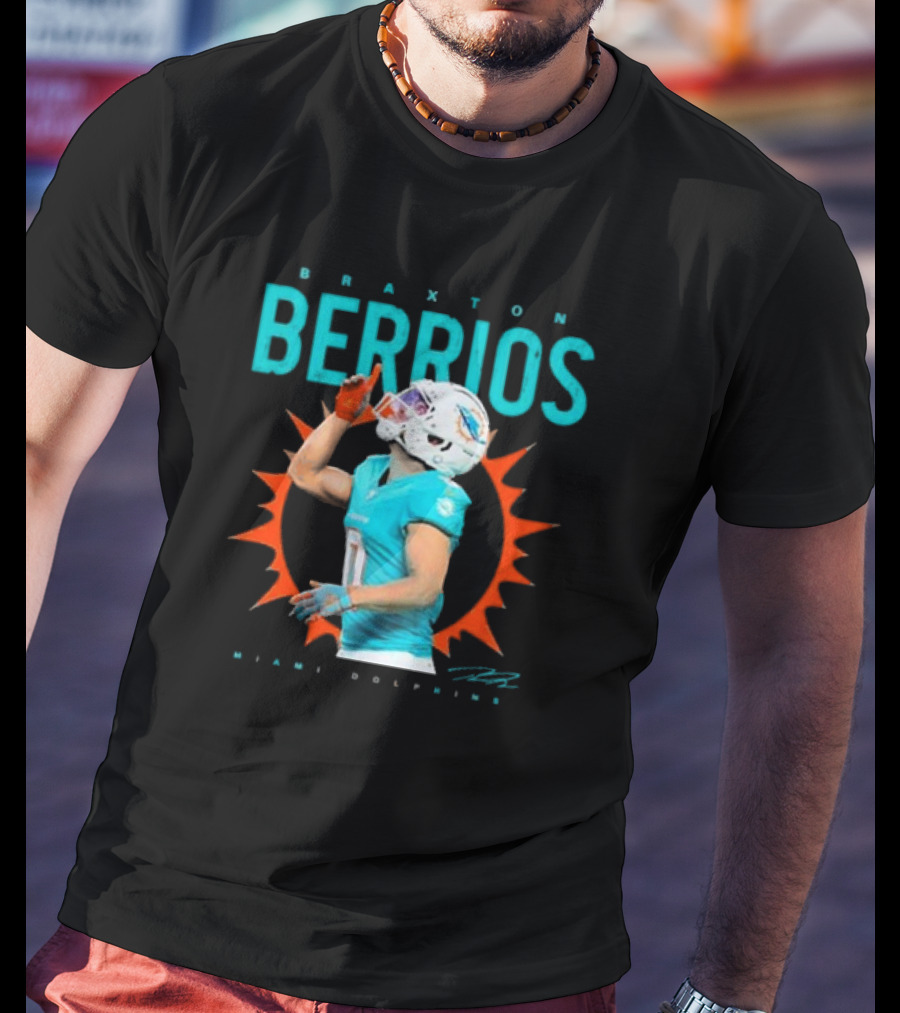Braxton Berrios Miami Dolphins Signature Player Highlight T-Shirt