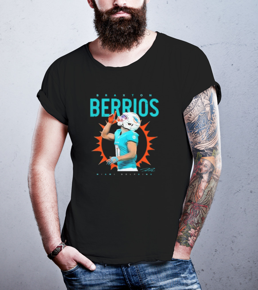 Braxton Berrios Miami Dolphins Signature Player Highlight T-Shirt