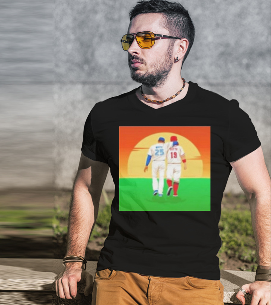 Devon White And Joey Votto Sunset Sports Moment Embrace T-Shirt