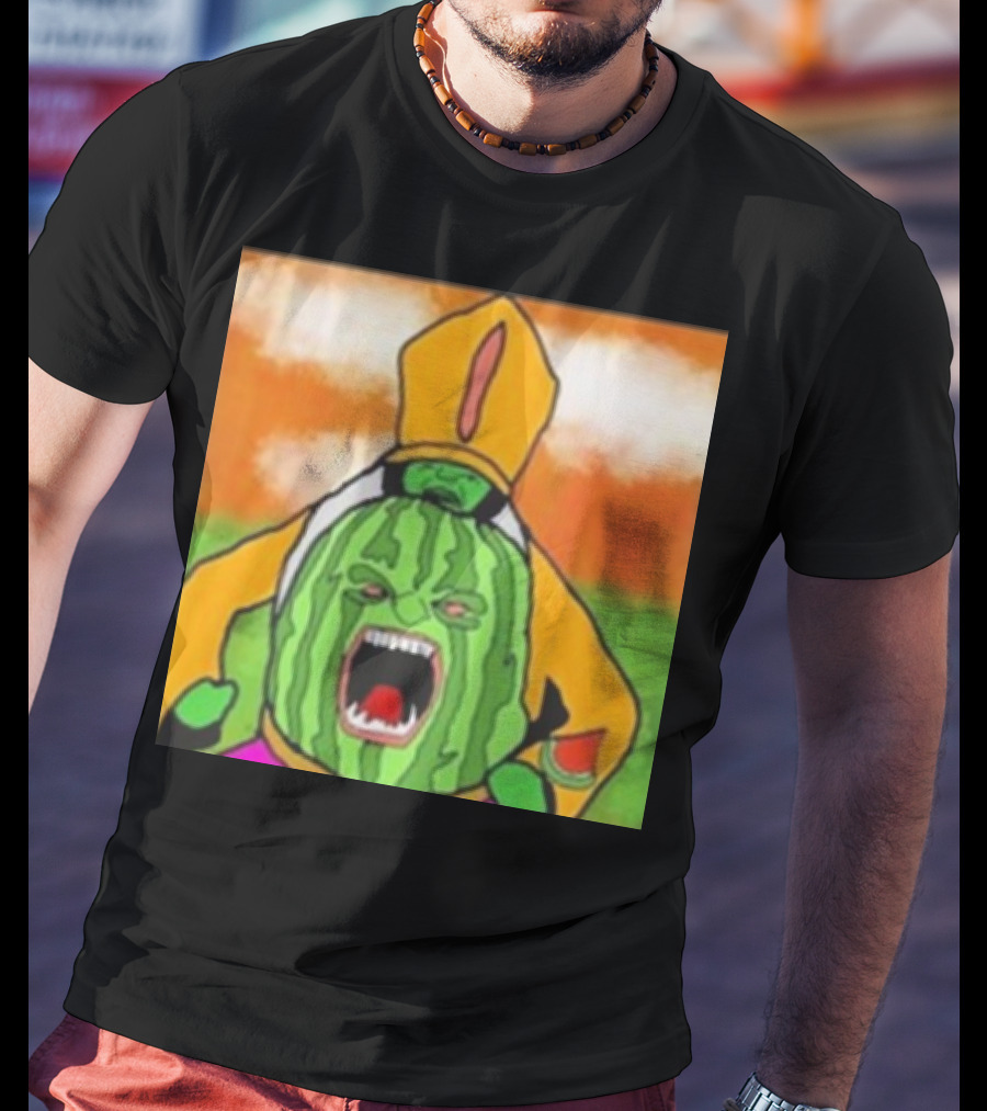 Angry Watermelon Priest In Colorful Robes T-Shirt