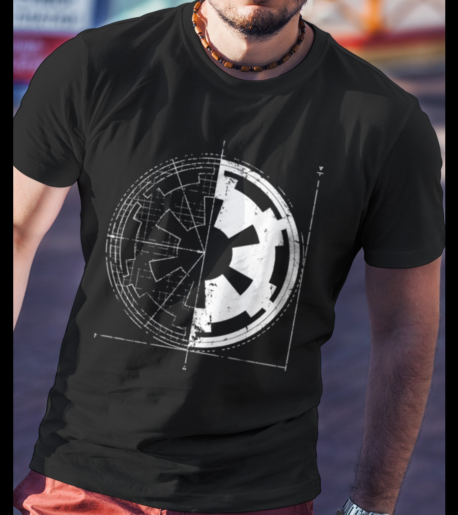 Galactic Empire Emblem Blueprint Schematic Diagram T-Shirt