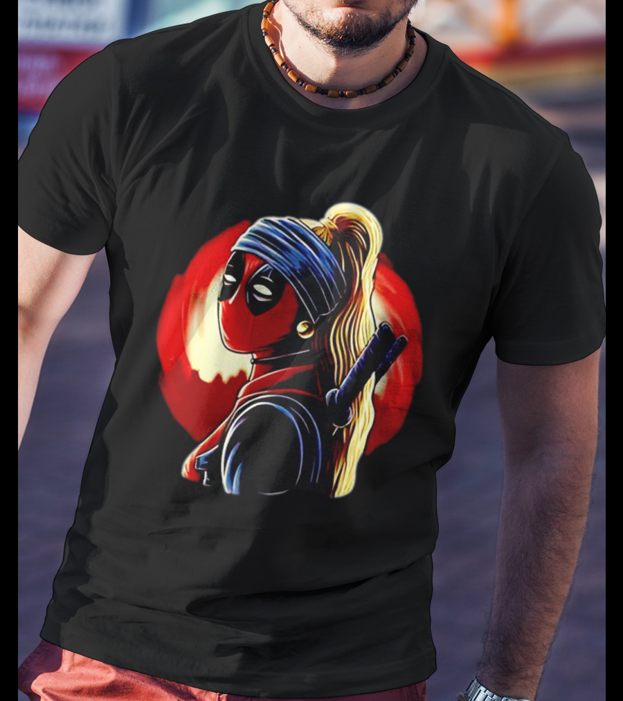 Ladypool Meets Vermeer’s Girl With A Pearl Earring Fusion T-Shirt