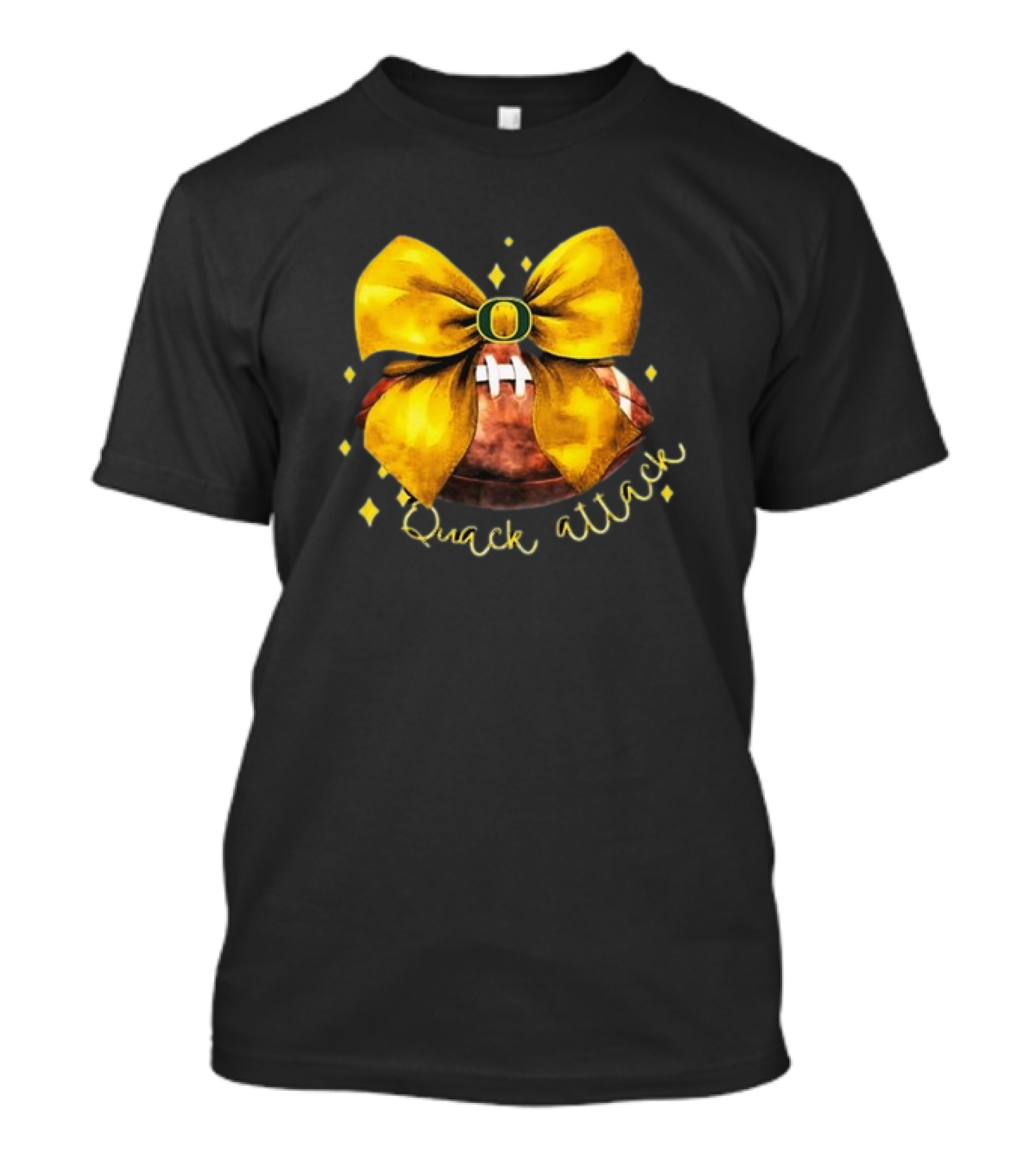 Oregon Ducks Quack Attack Football Bow T-Shirt
